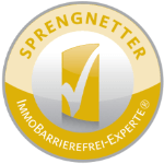 Zertifikat und Qualitätslogo Barrierefreiexperte der Sprengnetter Akademie Zertifizierter Barrierefreiexperte Dennis Gaspar
